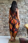 Monstera Bandeau Jumpsuit Rust